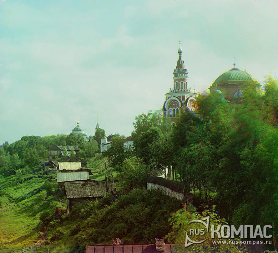 Борисоглебский монастырь с моста через Тверцу